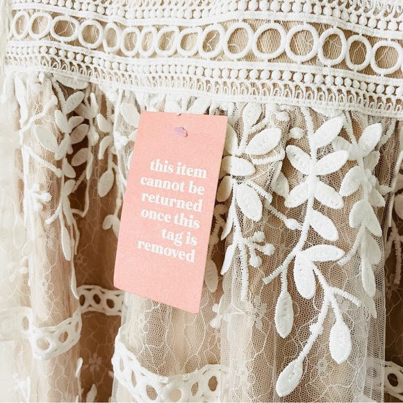 NWT Ivy City Co LARGE Sicily white floral midi dress in Champagne Lining - Picture 5 of 11